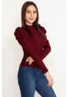 Prenses Kol Bluz Bordo W3125