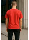 Regular Kalıp Kadın - Erkek Unisex Basic Tişört Kırmızı