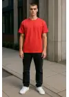 Regular Kalıp Kadın - Erkek Unisex Basic Tişört Kırmızı