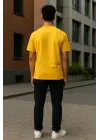 Regular Kalıp Kadın - Erkek Unisex Basic Tişört Sarı