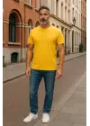 Regular Kalıp Kadın - Erkek Unisex Basic Tişört Sarı