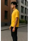 Regular Kalıp Kadın - Erkek Unisex Basic Tişört Sarı