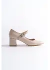 Rosalie Bej Rugan Topuklu Kadın Ayakkabı