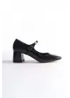 Rosalie Siyah Rugan Topuklu Kadın Ayakkabı