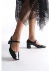 Rosalie Siyah Rugan Topuklu Kadın Ayakkabı