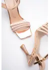 Rose Gold Taşlı İnce Topuklu Abiye Sandalet TR20MY15G
