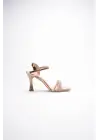 Rose Gold Taşlı İnce Topuklu Abiye Sandalet TR20MY15G