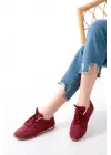 Rs-01 Bordo Süet İnce Taban Günlük Spor Ayakkabı