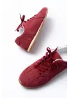 Rs-01 Bordo Süet İnce Taban Günlük Spor Ayakkabı