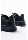 Rs-2435 Siyah Platin Bağcıklı Dikişli Günlük Spor Ayakkabı