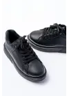 Rs-2435 Siyah Platin Bağcıklı Dikişli Günlük Spor Ayakkabı