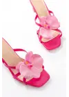 S-622 Fuşya Orkide Detaylı İnce Topuklu Kadın Terlik