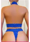 Saks Dantel Şeritli Seksi Sütyen Külot Takım