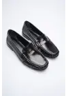 Siyah Parlak Deri Görünümlü Penny Loafer TR88MS02A
