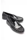 Siyah Parlak Deri Görünümlü Penny Loafer TR88MS02A