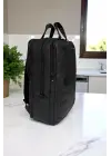 Siyah Su Geçirmez 15,6 İnç Laptop Bölmeli Sırt Çantası