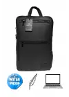Siyah Su Geçirmez 15,6 İnç Laptop Bölmeli Sırt Çantası