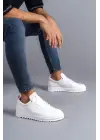 Cool Bağcıklı Cilt Erkek Günlük Spor Klasik Beyaz Ayakkabı