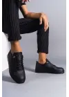 Cool Bağcıklı Cilt Erkek Günlük Spor Klasik Siyah Ayakkabı