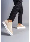 Cool Bağcıklı Süet Erkek Günlük Spor Klasik Krem Ayakkabı