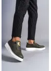Tb161 Hippo Bağcıksız Cilt Erkek Günlük Sneaker Ayakkabı Cbt - Haki
