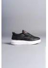 Hippo Bağcıksız Cilt Erkek Günlük Sneaker Siyah Ayakkabı