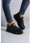 Hippo Bağcıksız Cilt Erkek Günlük Sneaker Siyah Ayakkabı