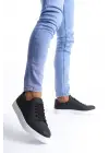 Tb165 Elite Bağcıklı Cilt Erkek Günlük Sneaker Ayakkabı Cbt - Siyah
