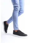 Tb166 Prestige Bağcıklı Cilt Kapitone Desenli Erkek Günlük Sneaker Ayakkabı Cbt - Siyah