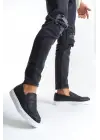 Estilo X Bağcıksız Cilt Erkek Günlük Spor Klasik Siyah Ayakkabı