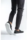 Estilo X Bağcıksız Cilt Erkek Günlük Spor Klasik Siyah Ayakkabı