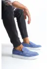 Estilo X Bağcıksız Süet Erkek Günlük Spor Klasik Mavi Ayakkabı