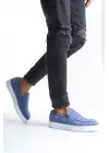 Estilo X Bağcıksız Süet Erkek Günlük Spor Klasik Mavi Ayakkabı