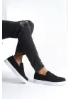 Estilo X Bağcıksız Süet Erkek Günlük Spor Klasik Siyah Ayakkabı