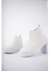 Tb205 Boston Bağcıksız Cilt Erkek Spor Bot Bt - Beyaz
