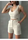 Şortlu Keten Takım