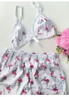 Şortlu Sexy Filamingolu Takım