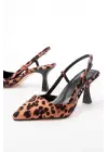 Leopar Günlük 7 Cm Topuklu Bayan Ayakkabı