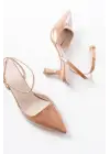 St-004 Vizon Rugan Günlük 7 Cm Topuklu Bayan Ayakkabı