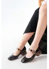 Siyah Leopar Rugan Günlük 4 Cm Topuklu Bayan Ayakkabı