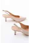 ST-1152 Bej Günlük 7 cm Topuklu Kadın Ayakkabı