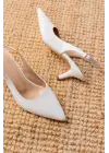 ST-1152 Beyaz Günlük 7 cm Topuklu Kadın Ayakkabı