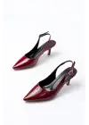 ST-1152 Bordo Rugan Günlük 7 cm Topuklu Kadın Ayakkabı