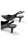 ST-1152 Siyah Günlük 7 cm Topuklu Kadın Ayakkabı