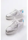 Sv-01 Beyaz Garni Bağcıklı Kadın Spor Ayakkabı