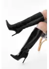 Syt-2004 Siyah Kroko Günlük Bayan Çizme