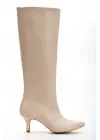 Syt-2025 Bej Cilt Günlük Kadın Çizme