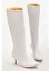 Syt-2025 Beyaz Cilt Günlük Kadın Çizme