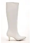 Syt-2025 Beyaz Cilt Günlük Kadın Çizme