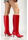 Syt-2025 Kırmızı Cilt Günlük Kadın Çizme